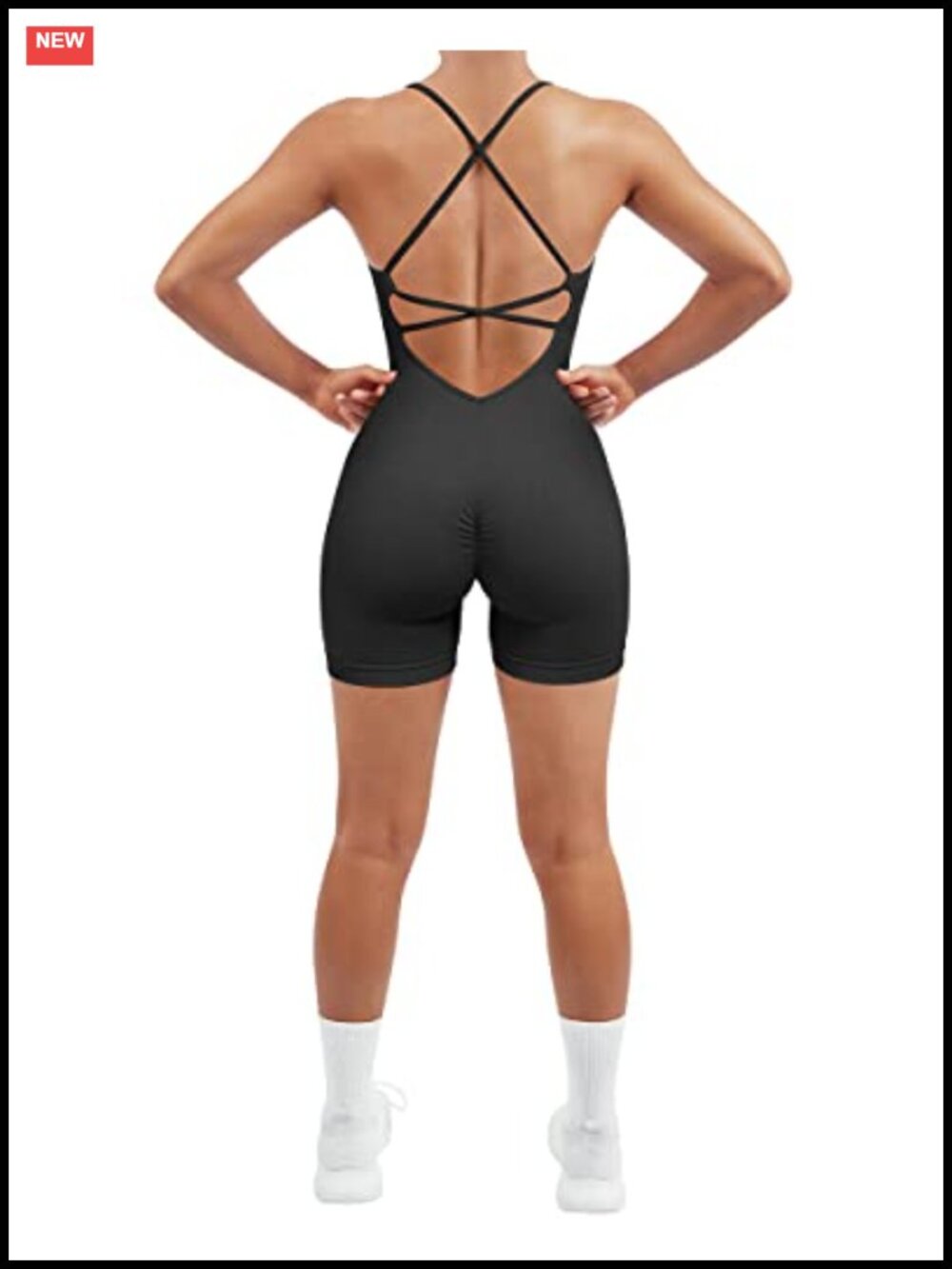 Seamless Strappy Backless Romper Jumpsuit with Removable Pads